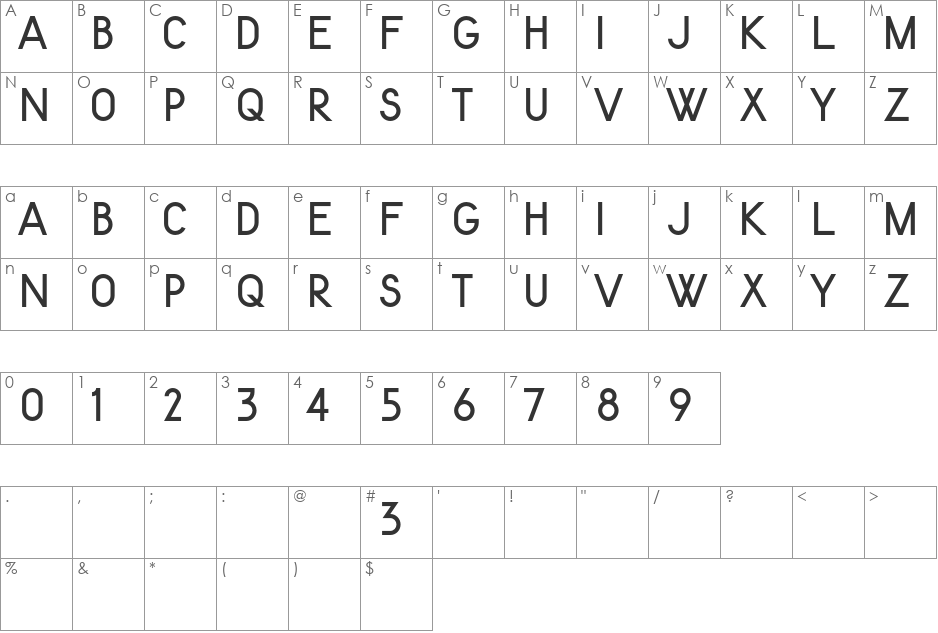 Kenteken Smits 2013 font character map preview