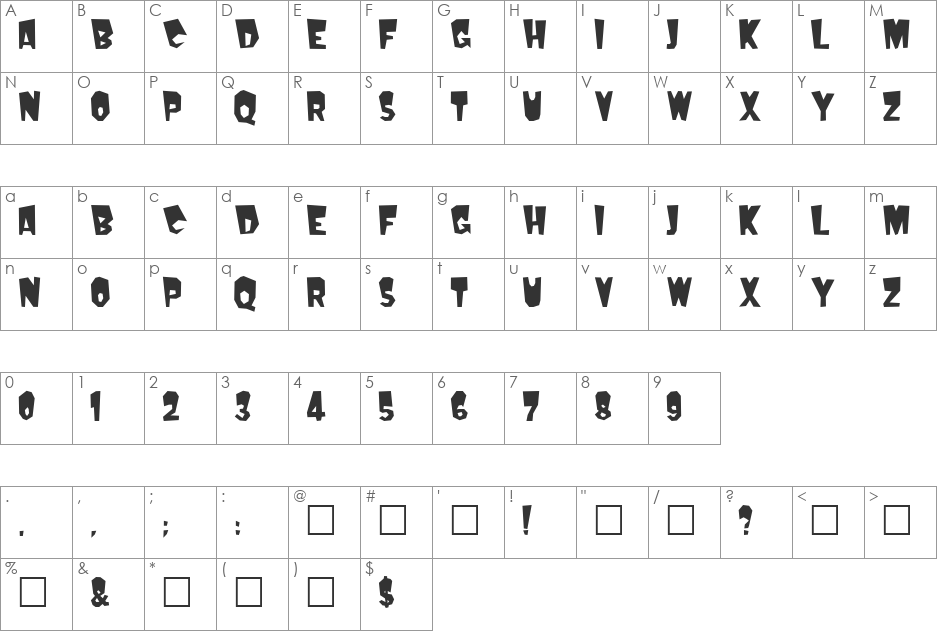 Kerouac font character map preview