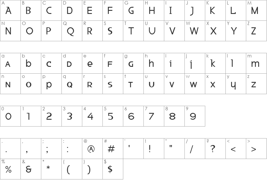 Ketchup Spaghetti font character map preview