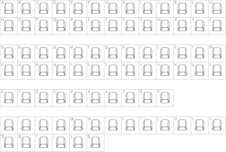 Key Normal  font character map preview