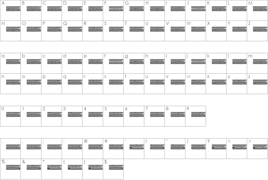 Keyboard x LOVE font character map preview