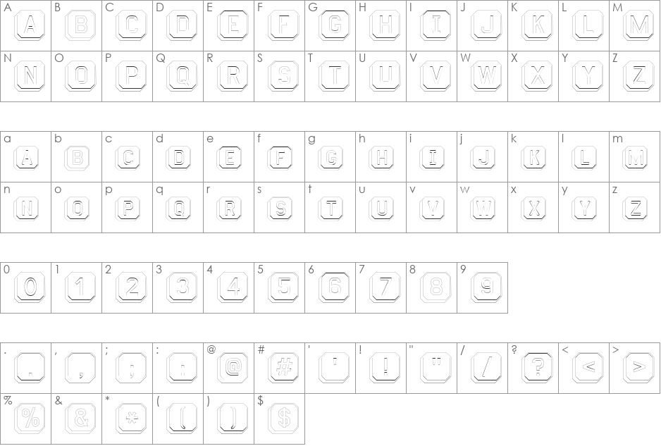 KeyboardOutline font character map preview