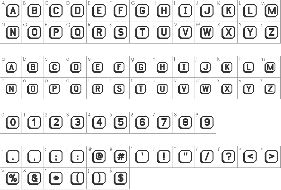 KeyboardUltraBold font character map preview