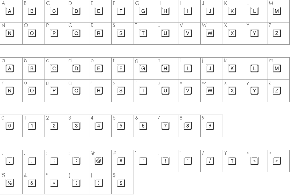 KeypressDB font character map preview