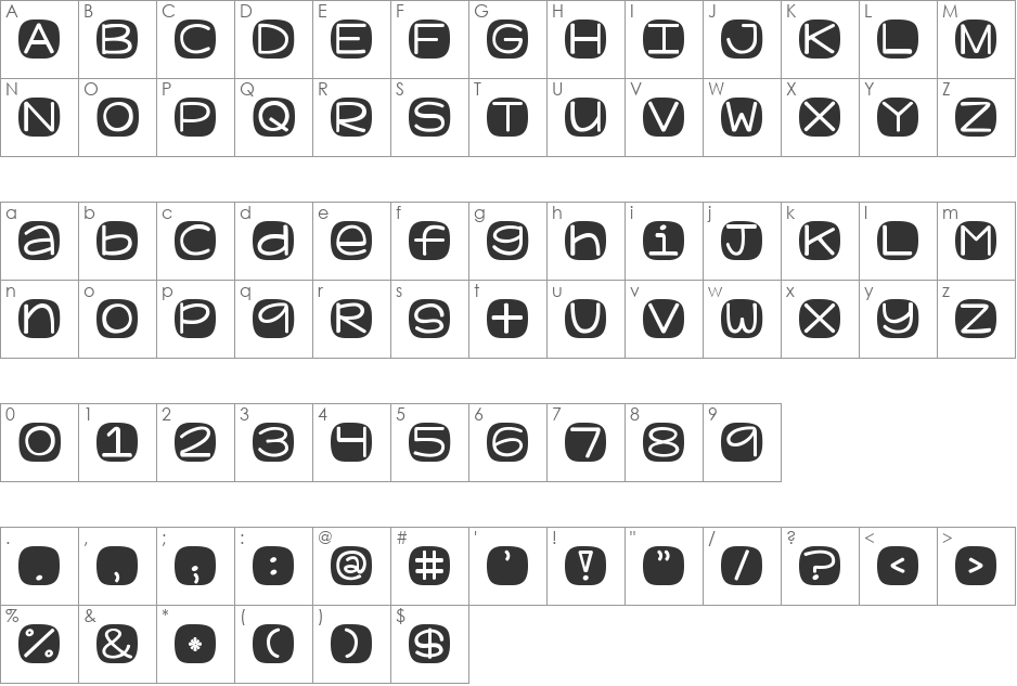 KG Geronimo Blocks font character map preview