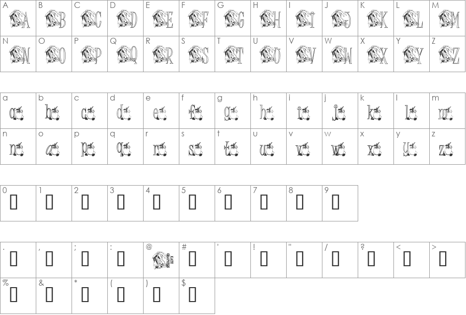 KG GETAWAY font character map preview