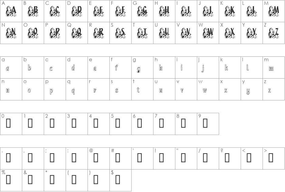 KG HIGH SOCIETY font character map preview