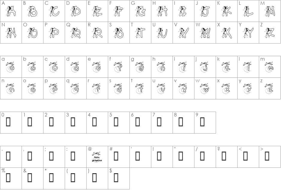 KG MOTHERGOOSE font character map preview