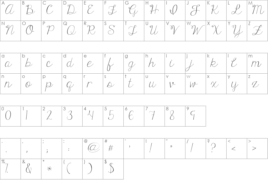 KG Only Human font character map preview