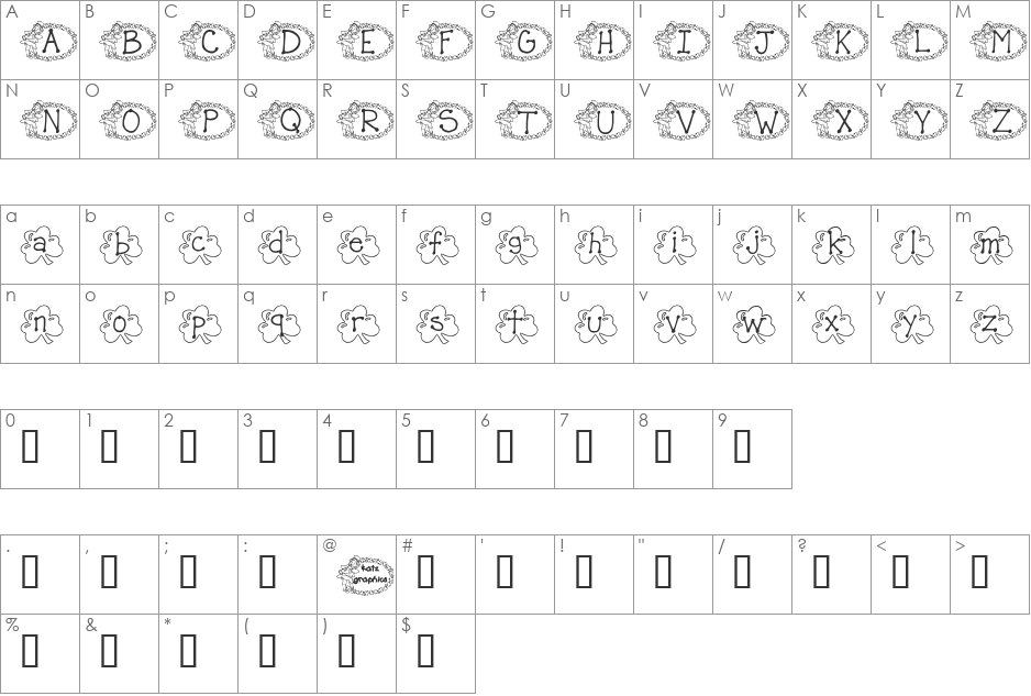 KG ST PATS 3 font character map preview