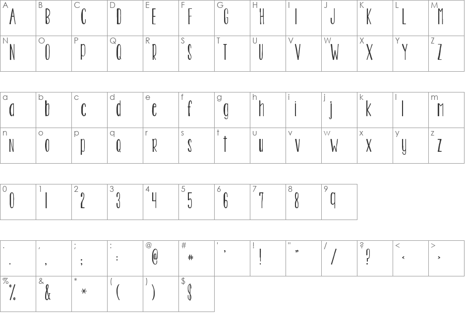 KG Two is Better Than One font character map preview