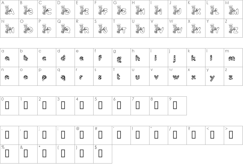 KG UNCLE SAM font character map preview