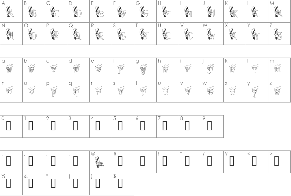 KGRAIN2 font character map preview