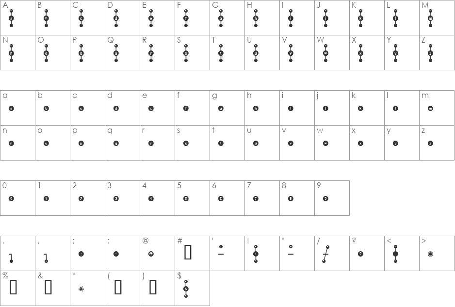 khole font character map preview