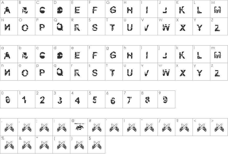 kibblez no bitz font character map preview