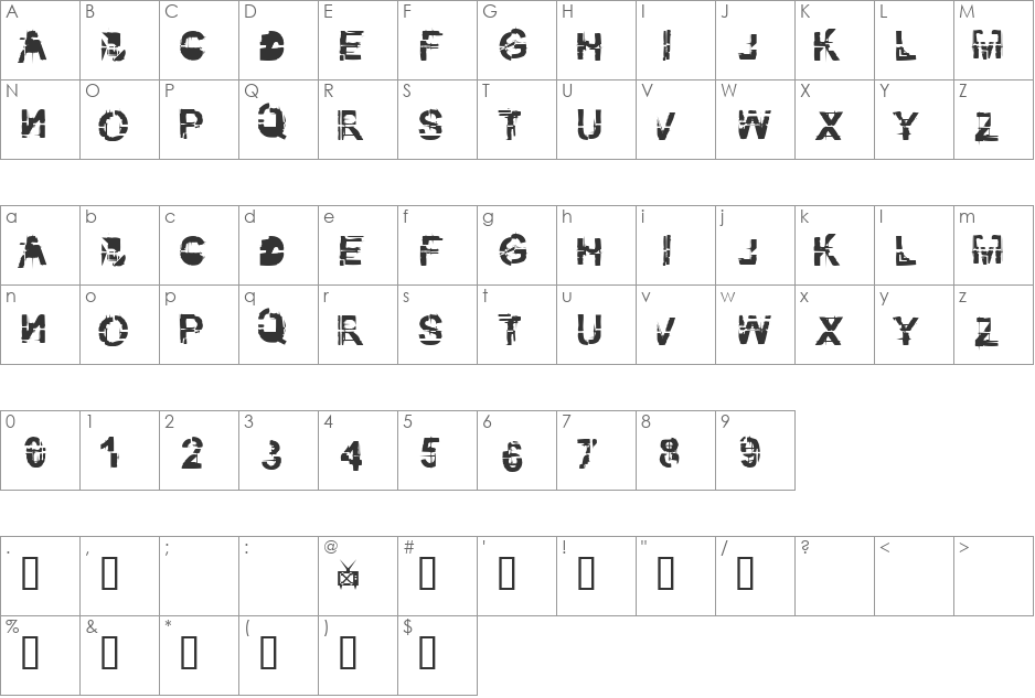 kibblez no bitz font character map preview