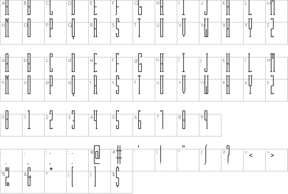 Kibby Slab font character map preview