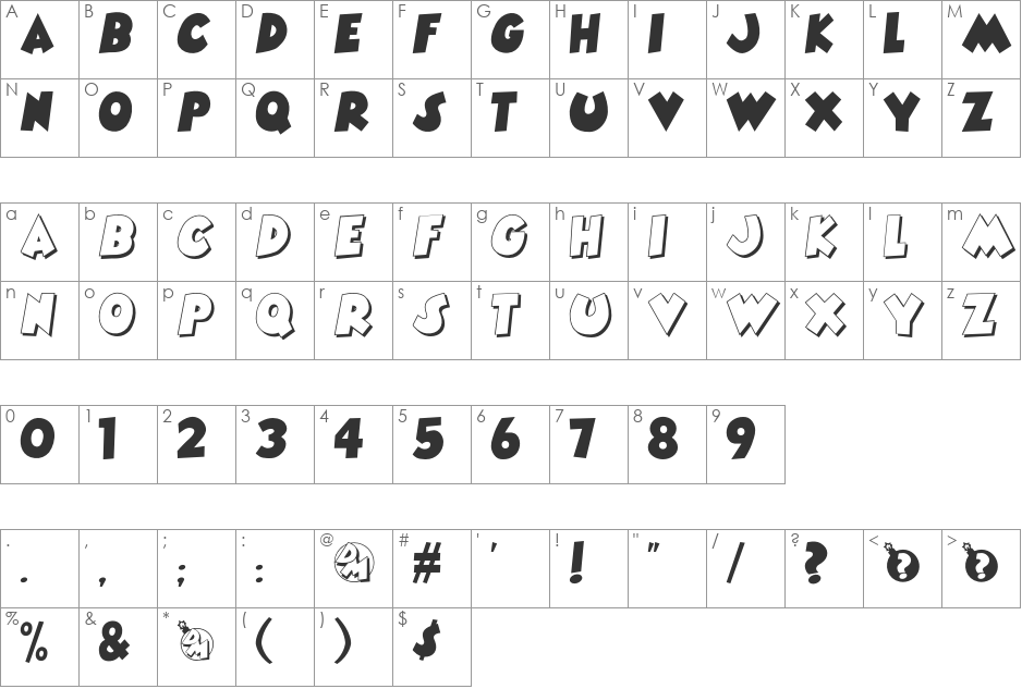 Kiddiefonts font character map preview