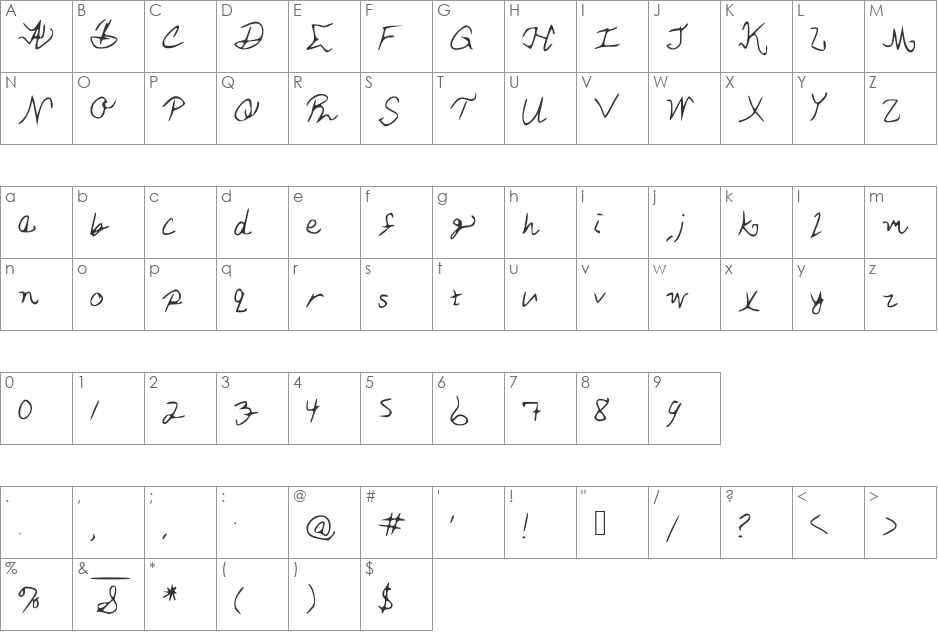 Ashley__s_Font_ font character map preview