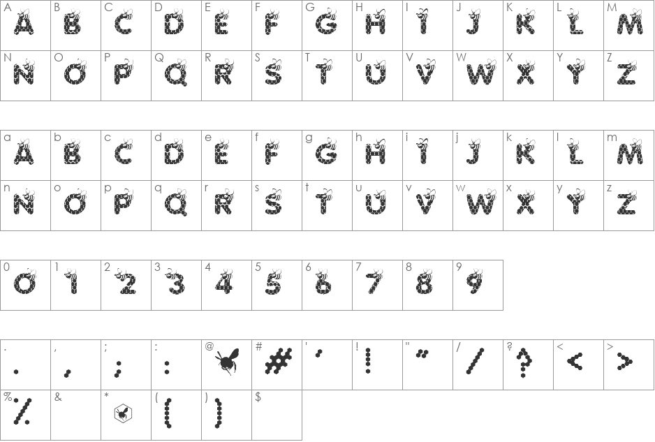 Kiddiefonts font character map preview