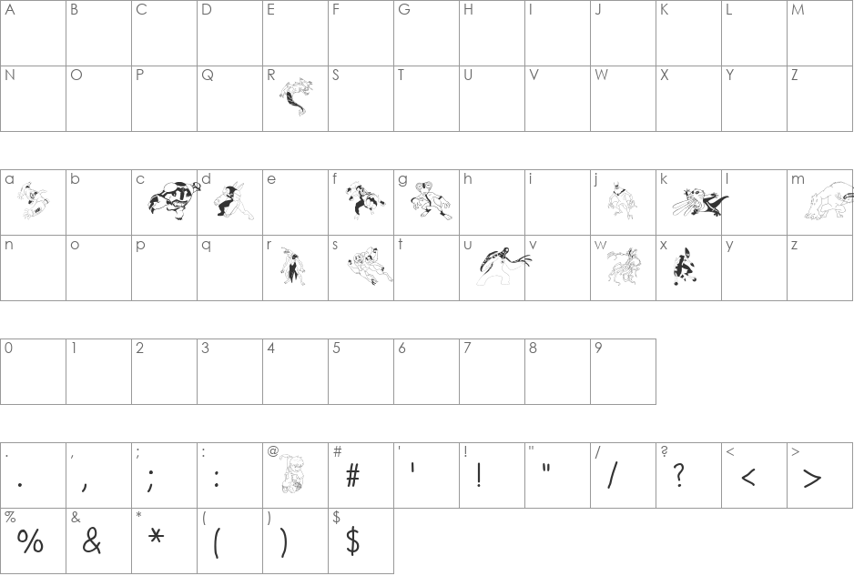 Kiddiefonts font character map preview