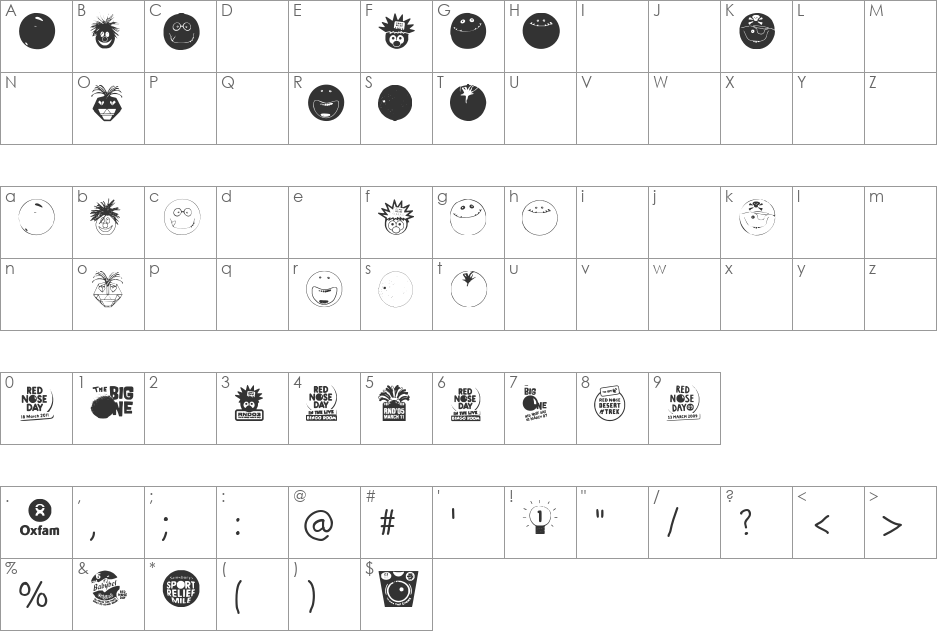 Kiddiefonts font character map preview