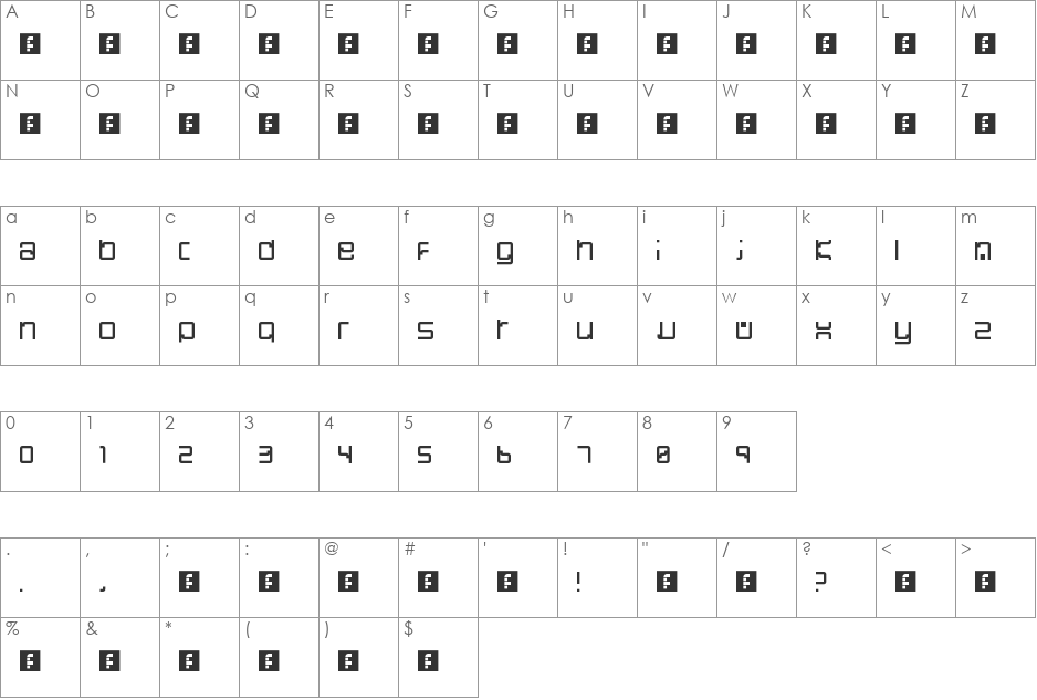 Kiki - Line font character map preview