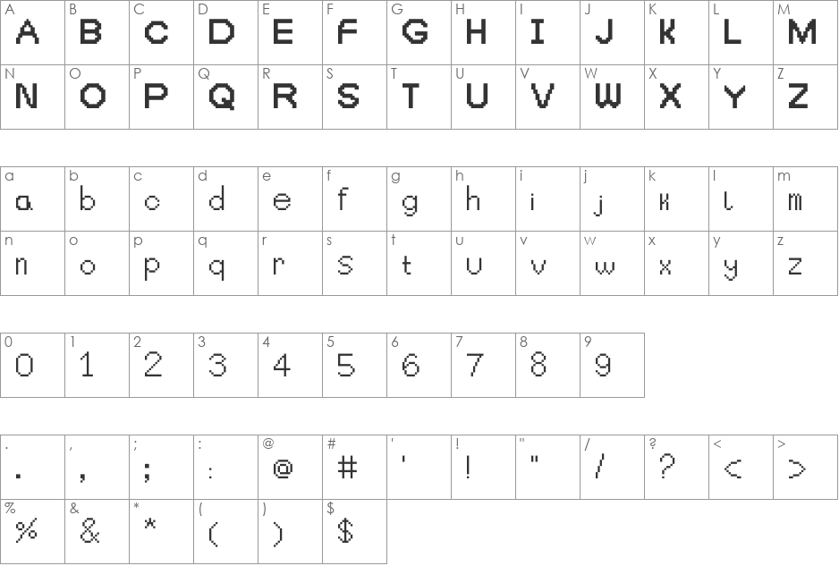 KiKiSwag font character map preview