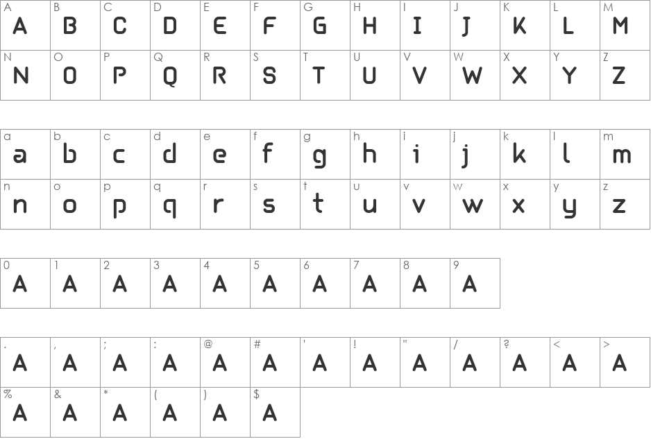 Kilikia  font character map preview