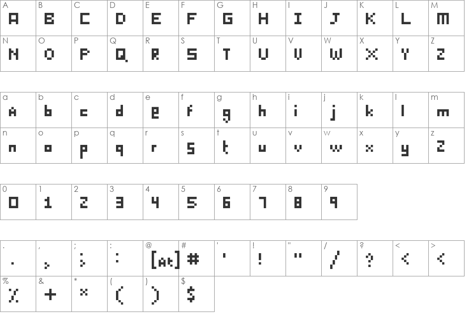 KILLER LASAGNA font character map preview
