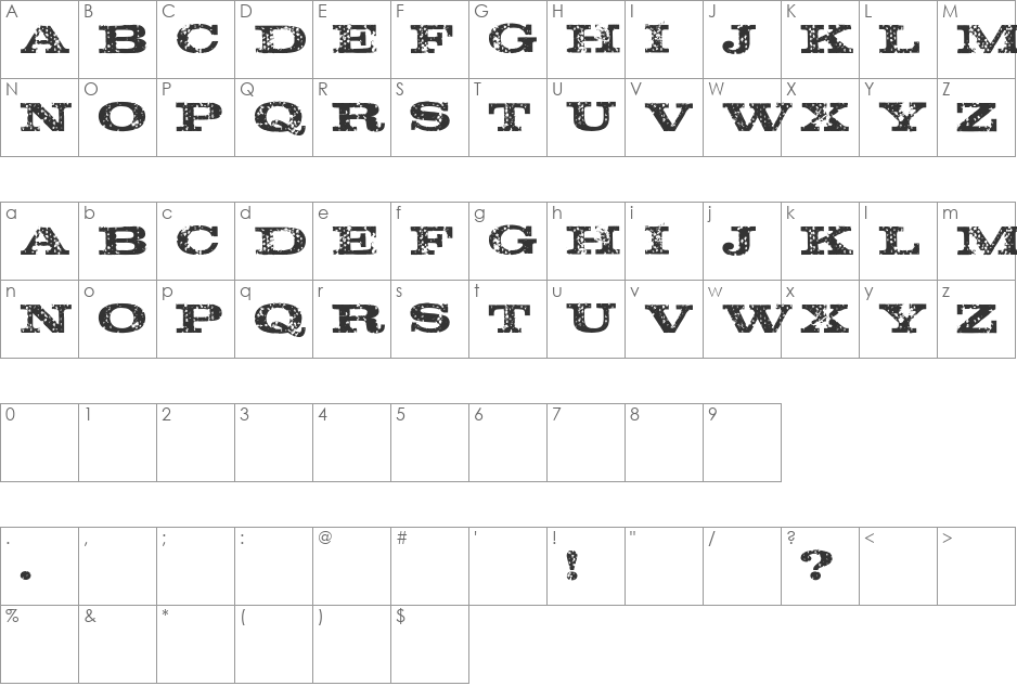 Killin It font character map preview