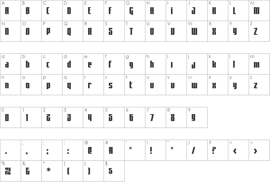 AsimovSans font character map preview