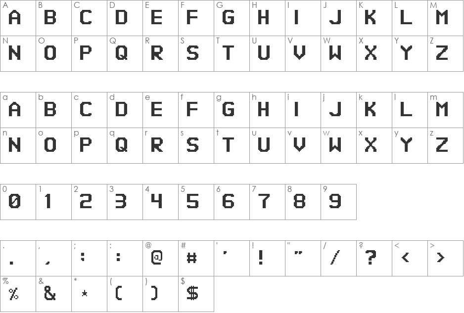 Kindly Rewind font character map preview