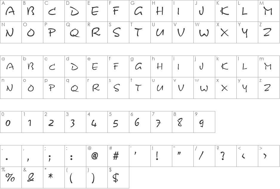 KineticSCapsSSK font character map preview