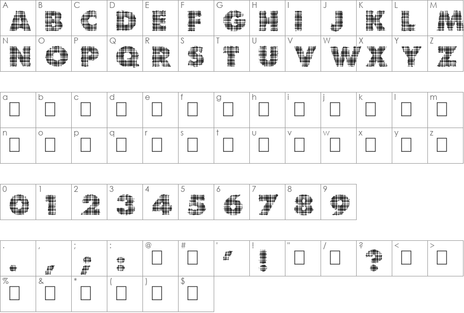 King of Scotland font character map preview