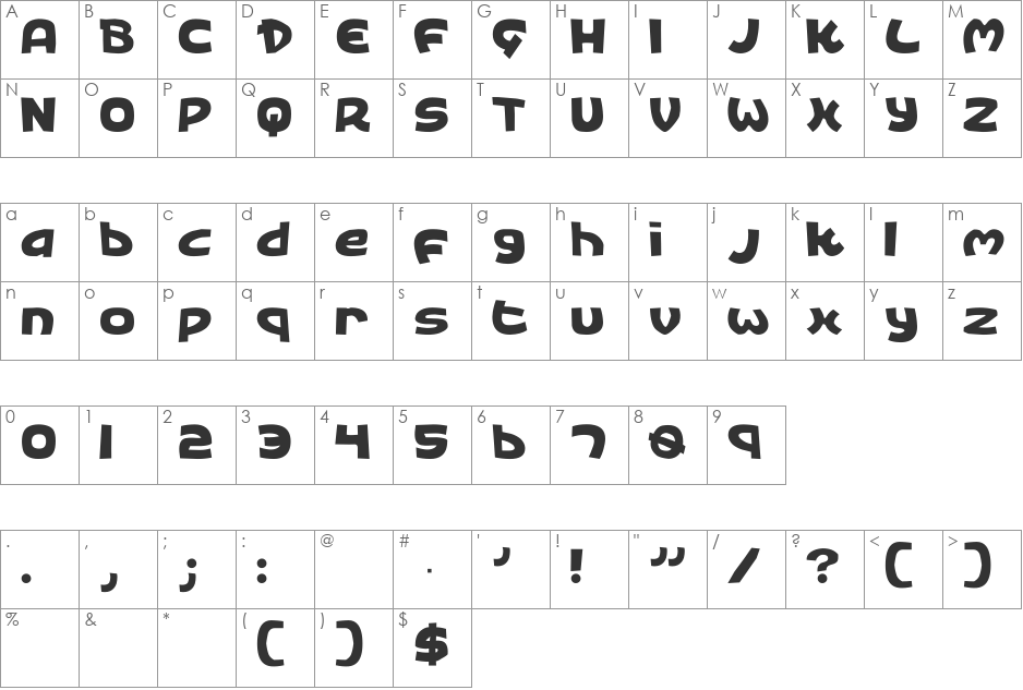 King's Ransom font character map preview