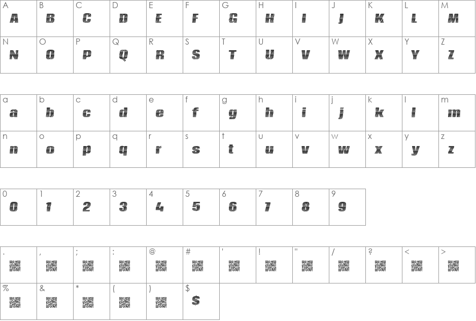 KingsCastle font character map preview