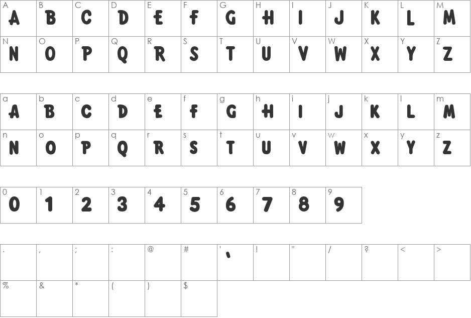 Kirby Classic font character map preview