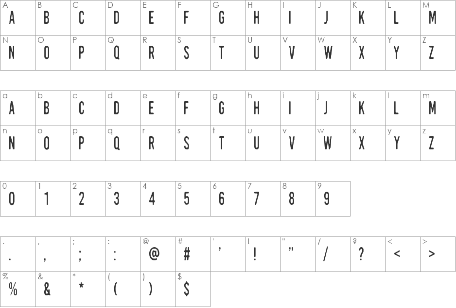 Kirkuvanpunainen kirsikka font character map preview