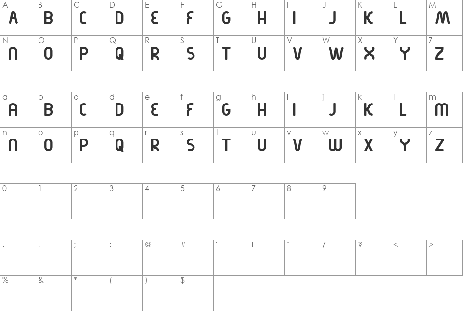 kirschbaum font character map preview