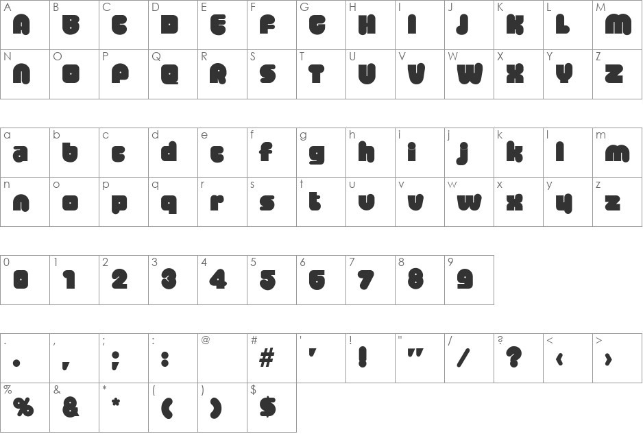 KirstenBecker font character map preview