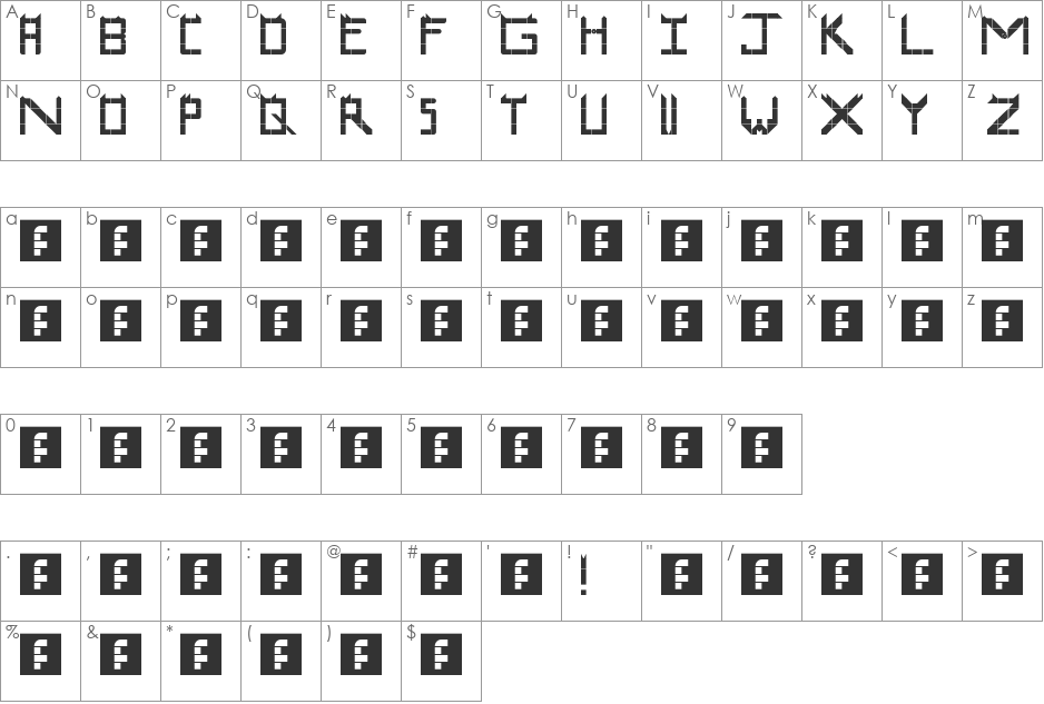 Kitty Kat Of The Nite font character map preview