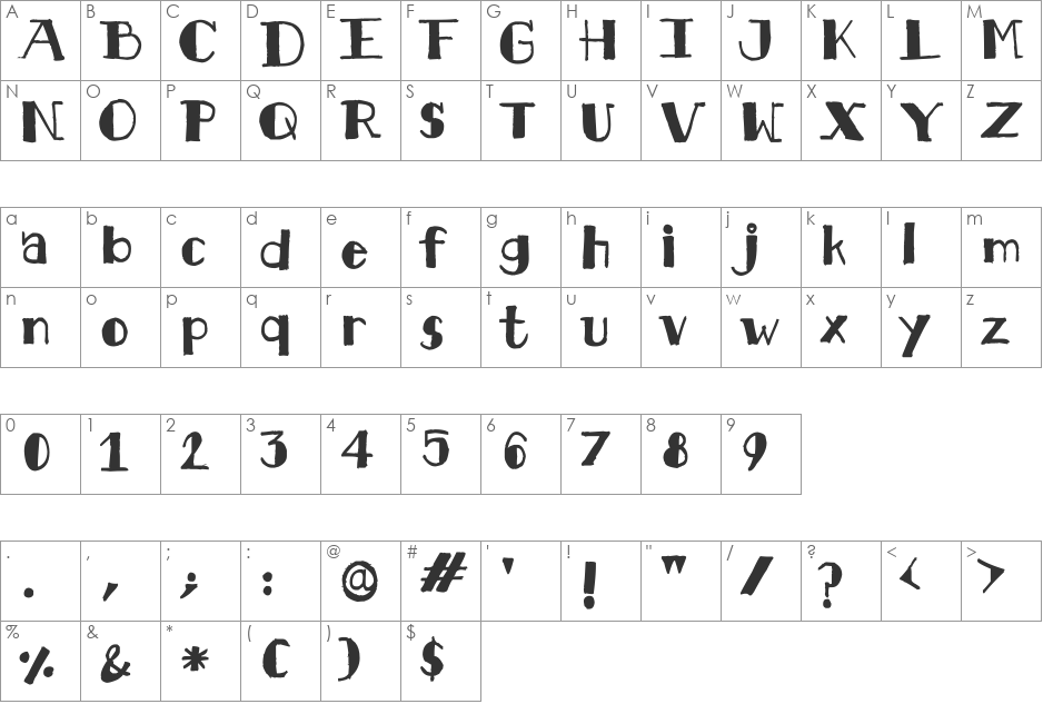 kkhawsn.kdf font character map preview