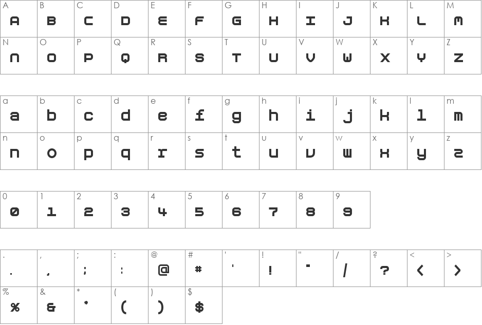 Aspirin-Overdose font character map preview