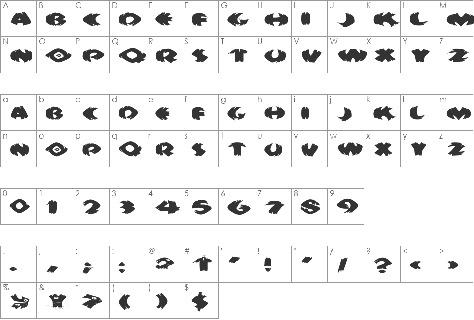 KlitschKOtiquaRound font character map preview