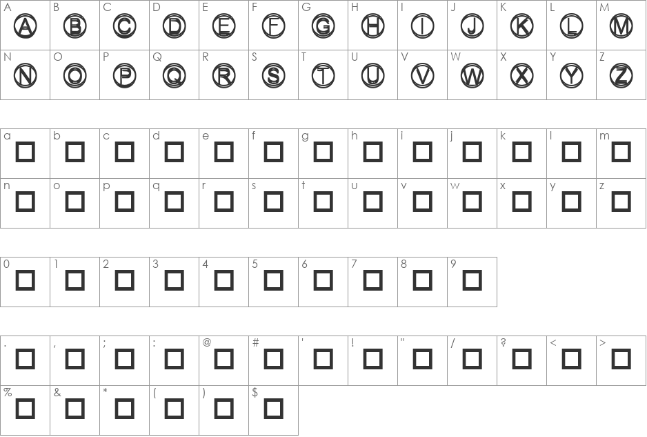 Knapp font character map preview
