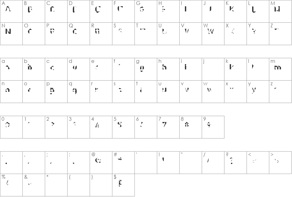 Knarkarsvin font character map preview