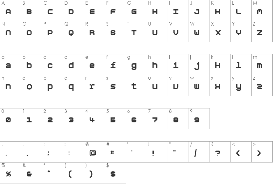 AspirinOverdose font character map preview