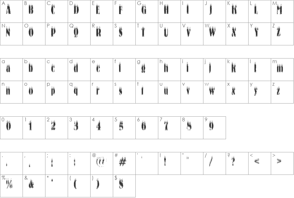 Ko City font character map preview