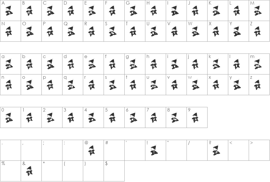 kobito Font font character map preview